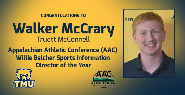 Walker McCrary Named Appalachian Athletic Conference (AAC) Willie Belcher SID of the Year